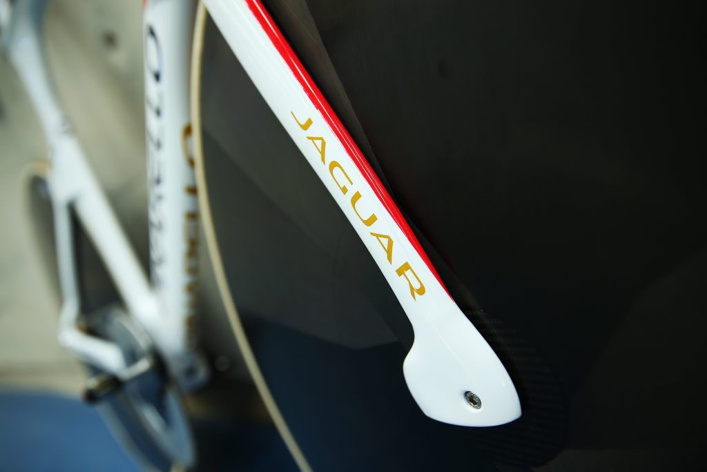 ADVANCED AERO: Jaguar Pinarello Bolide HR BIKE, co-engineered by the British car company and Italian bike manufacturer. PHOTO: GETTY IMAGES ADVANCED AERO: Jaguar Pinarello Bolide HR BIKE, co-engineered by the British car company and Italian bike manufacturer. PHOTO: GETTY IMAGES